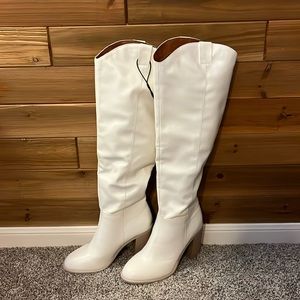 Altered State knee high white western boots